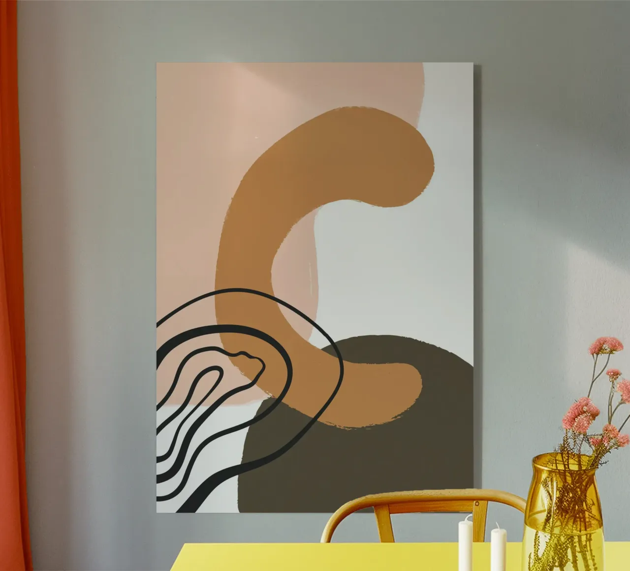 abstract organic lines plexiglass da vintageshop