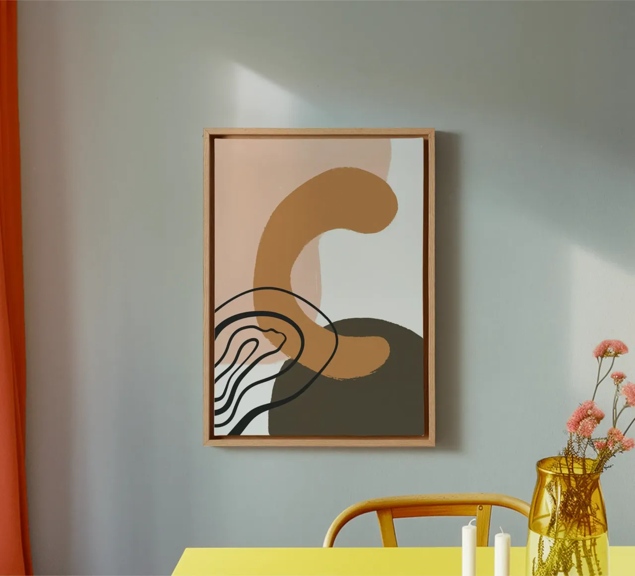 abstract organic lines tela con Cornice a cassetta da vintageshop