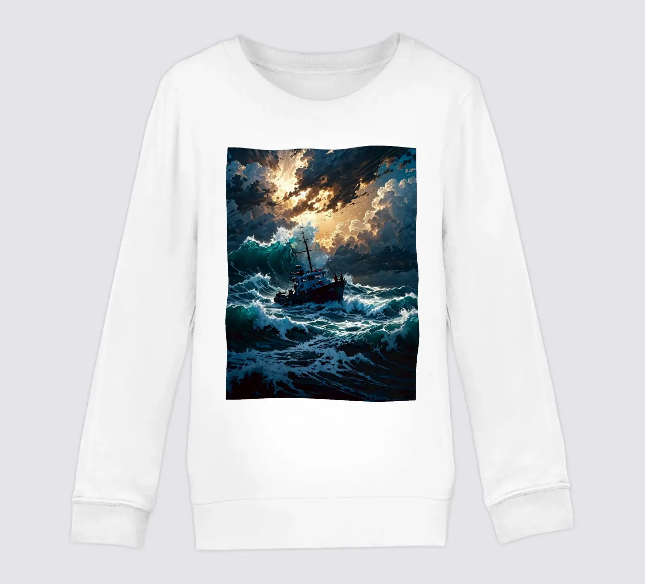 nave in mezzo all'oceano felpa bambino da rock music