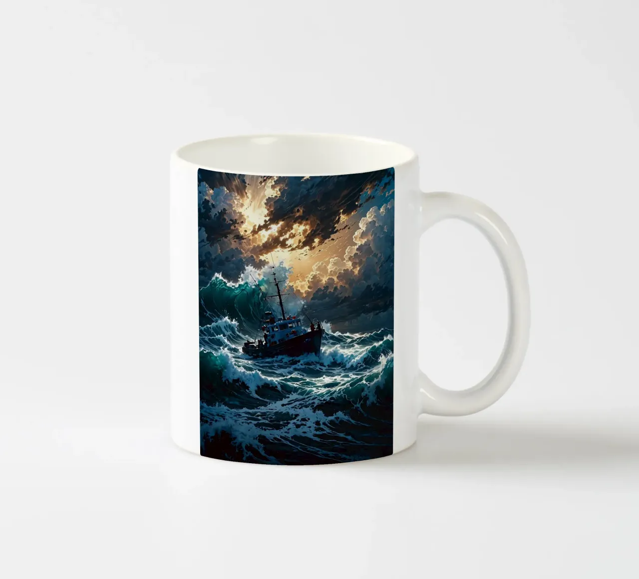 nave in mezzo all'oceano tazza in ceramica da rock music