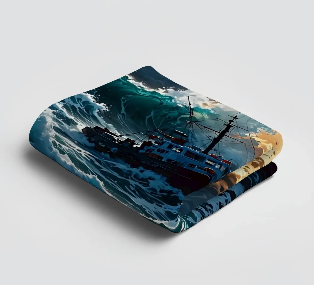 nave in mezzo all'oceano asciugamano da bagno da rock music
