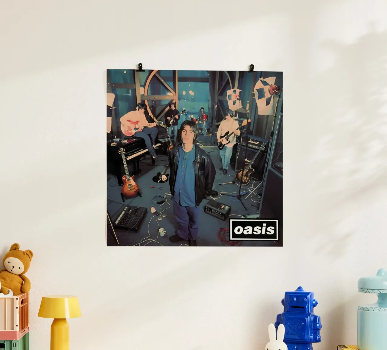 Il gruppo Oasis poster con telaio in legno da domherrick1
