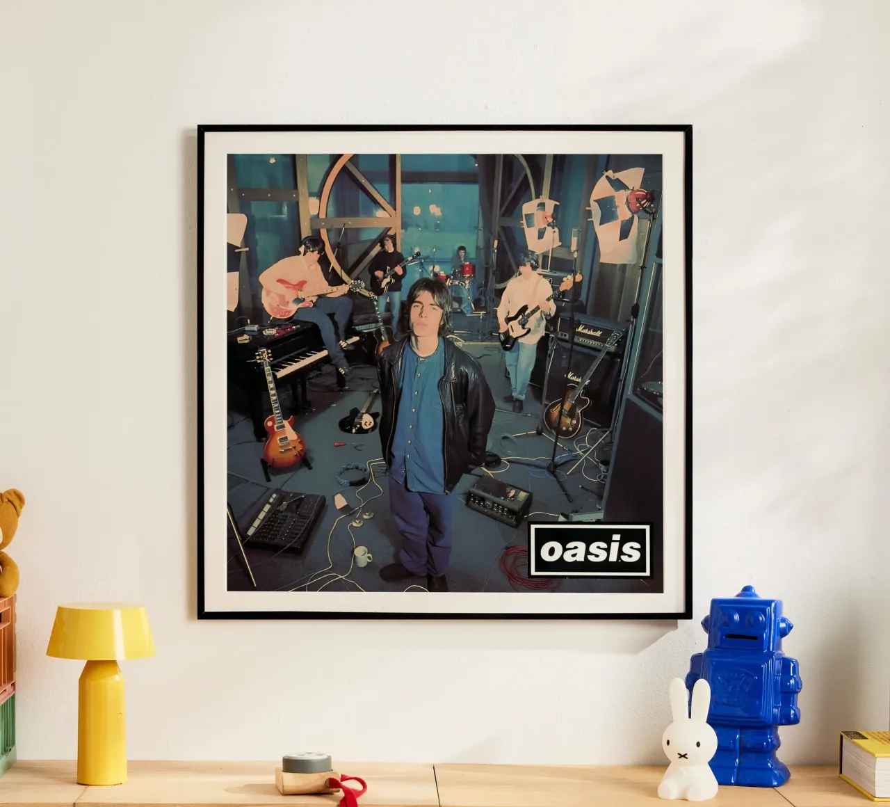 Il gruppo Oasis poster con telaio in legno da domherrick1