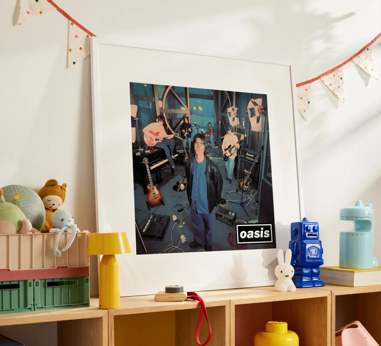 Il gruppo Oasis poster con telaio in legno da domherrick1