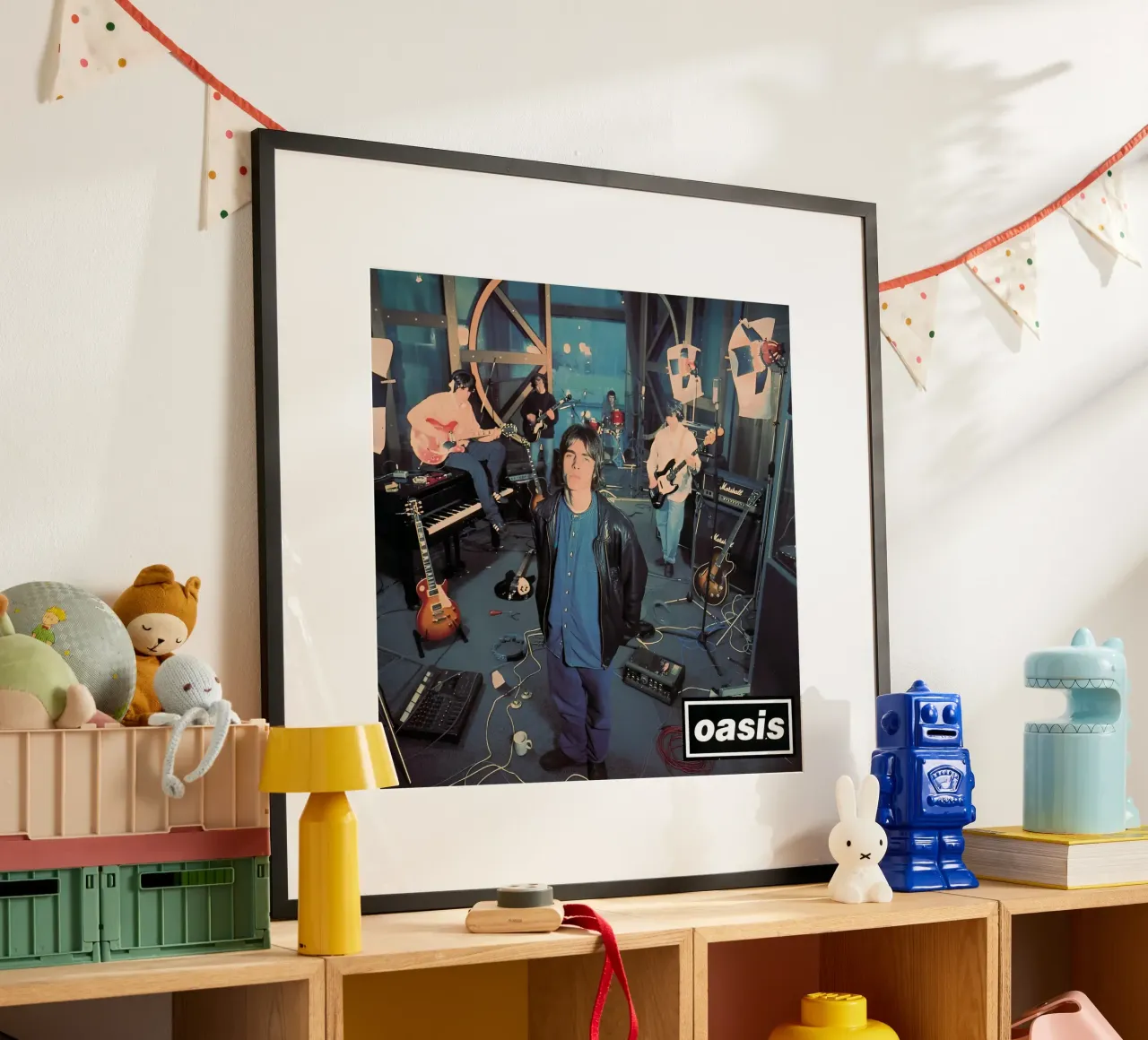 Il gruppo Oasis poster con telaio in legno da domherrick1