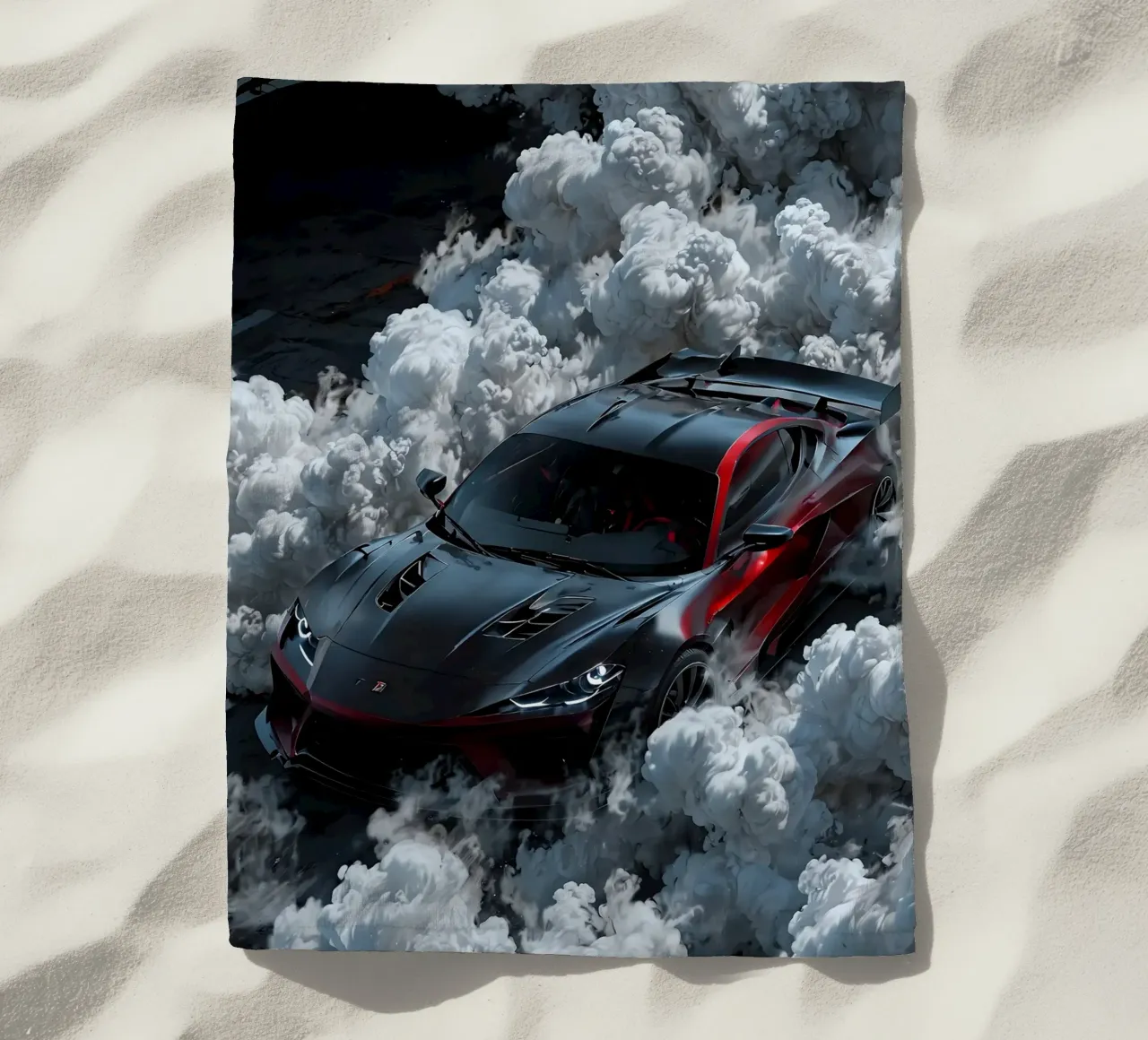 auto da corsa drift telo mare da rock music