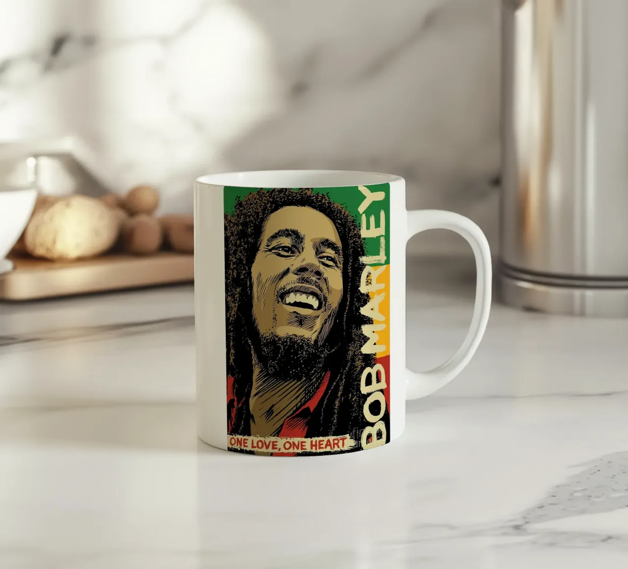 Un amore un cuore - Bob Marley tazza in ceramica da MULTIMEDIA ARTWORK