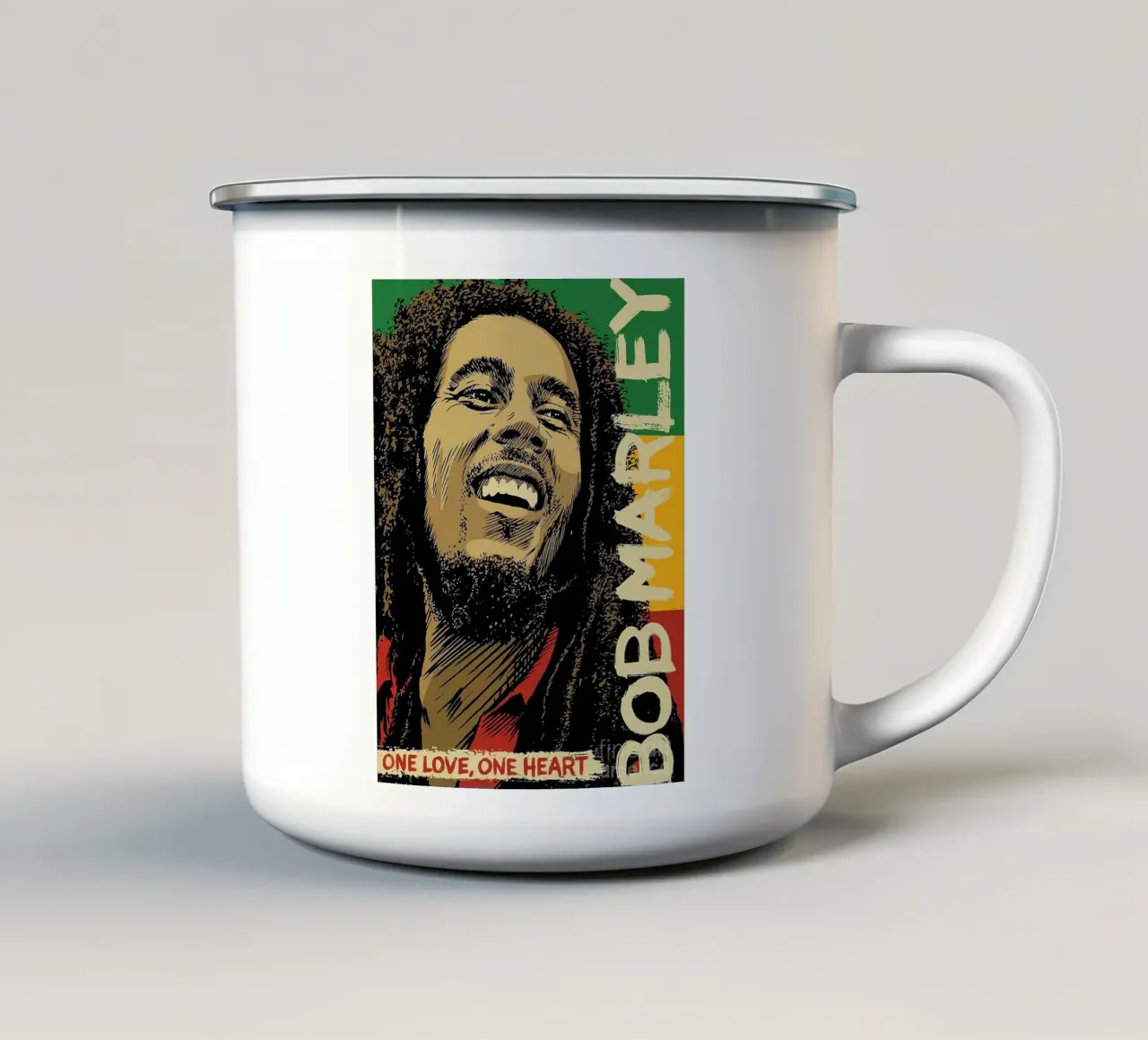 Un amore un cuore - Bob Marley tazza in smalto da MULTIMEDIA ARTWORK