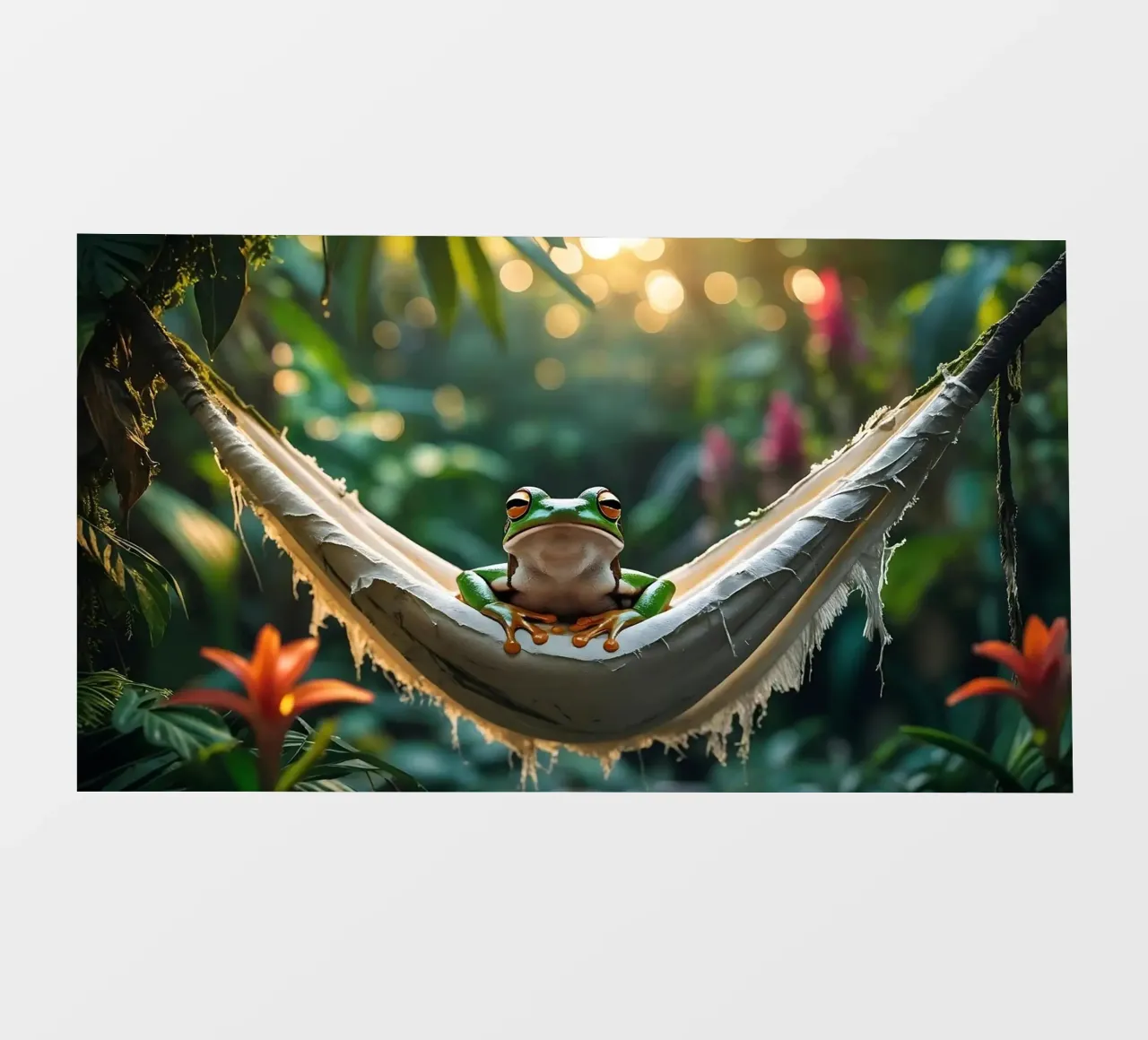 🌺🐸 Tree frog | Summer mode: on! (1) photo wallpaper by Trinkets NL Design Studio