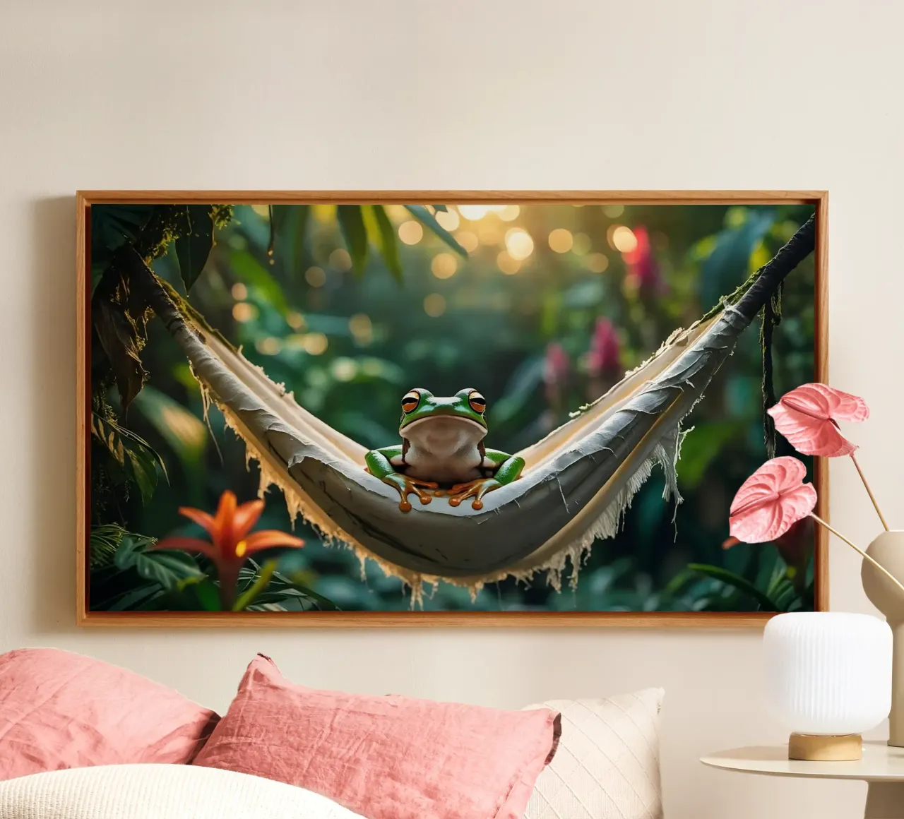 Tree frog | Summer mode: on! (1) canvas by Trinkets NL Design Studio