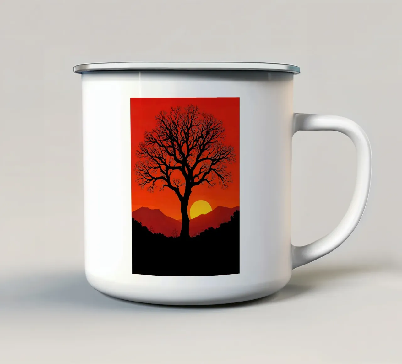 bellissimo tramonto tazza in smalto da uniqe designs