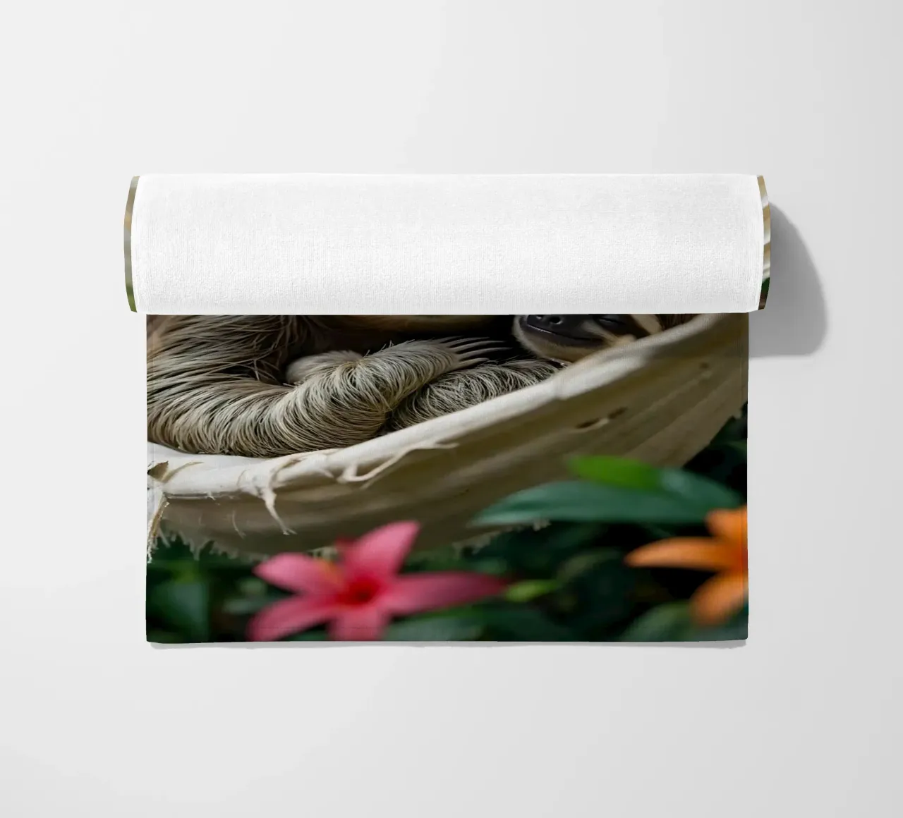 🌿🌸 Bradipi | Insieme in modalità brivido (3) telo mare da Trinkets NL Design Studio