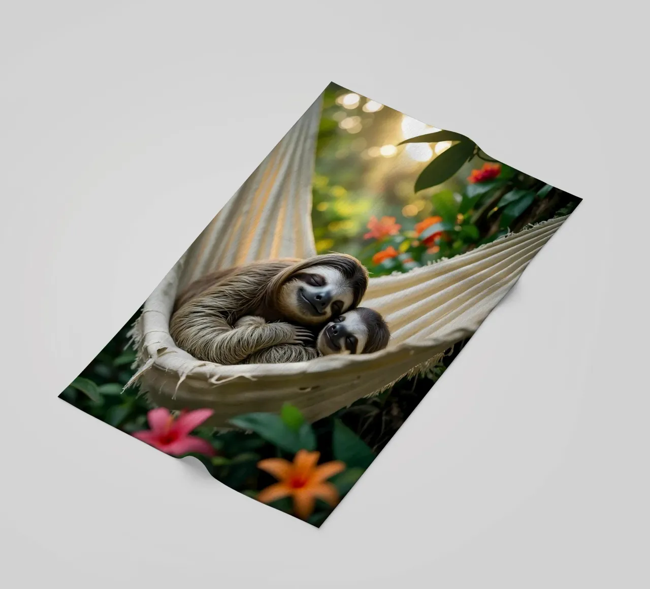 🌿🌸 Bradipi | Insieme in modalità brivido (3) telo mare da Trinkets NL Design Studio