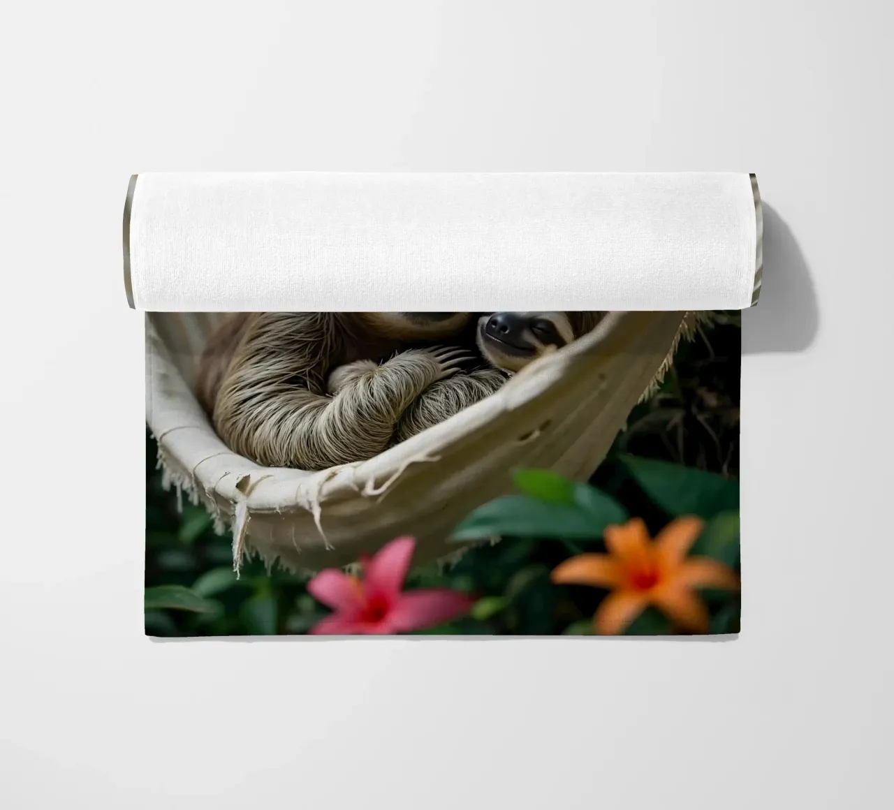🌿🌸 Bradipi | Insieme in modalità brivido (3) telo mare da Trinkets NL Design Studio