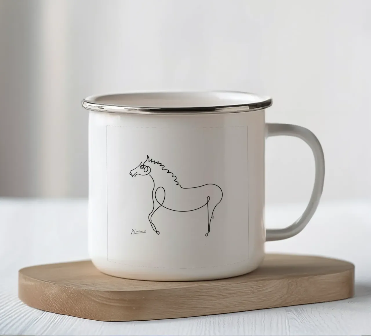 Pablo Picasso Horse Sketch tazza in smalto da AppleAlone