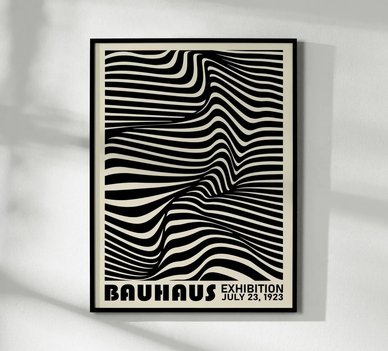 Bauhaus Waves - Manifesto della linea Op Art 1923 poster con telaio in plastica da Studio Vibe