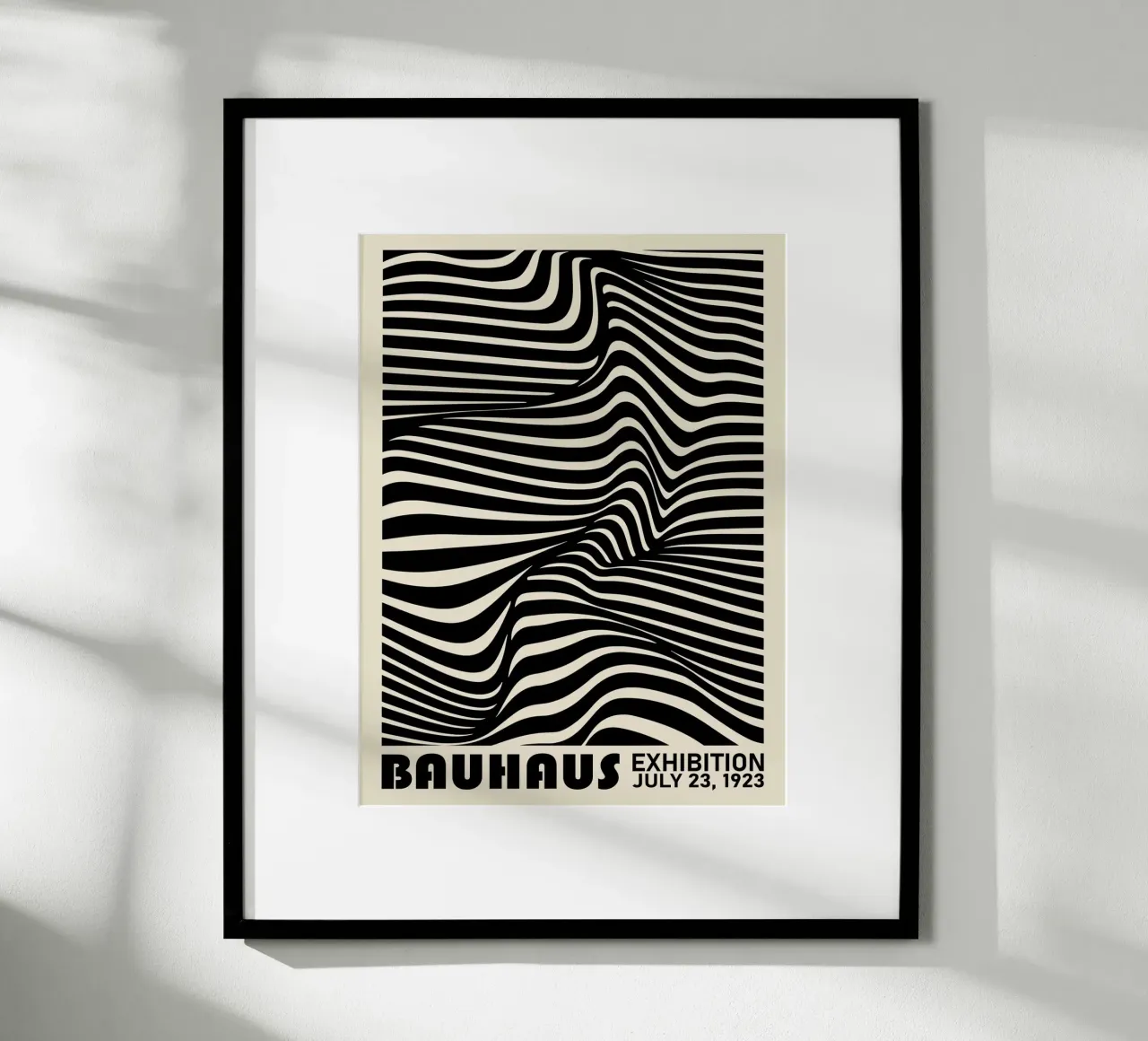 Bauhaus Waves - Manifesto della linea Op Art 1923 poster con telaio in plastica da Studio Vibe
