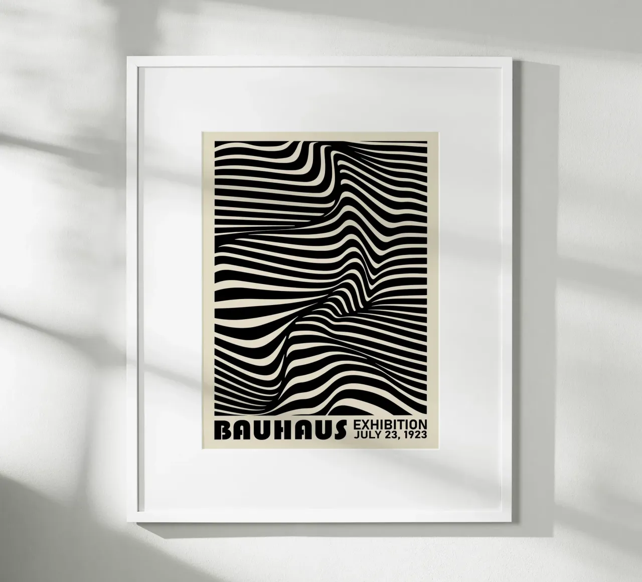 Bauhaus Waves - Manifesto della linea Op Art 1923 poster con telaio in plastica da Studio Vibe