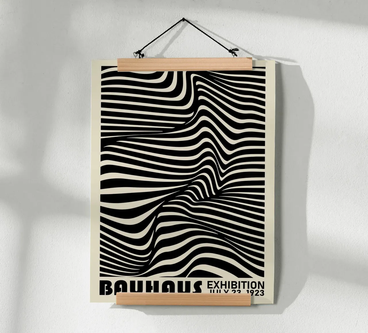 Bauhaus Waves - Manifesto della linea Op Art 1923 poster con telaio in plastica da Studio Vibe