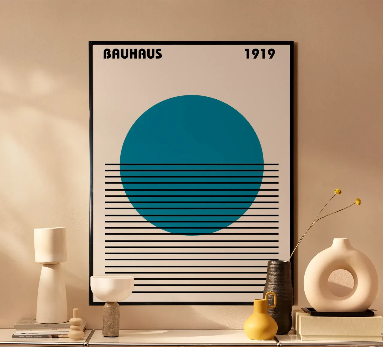 Bauhaus Horizon - Poster del cerchio blu 1919 poster da Studio Vibe