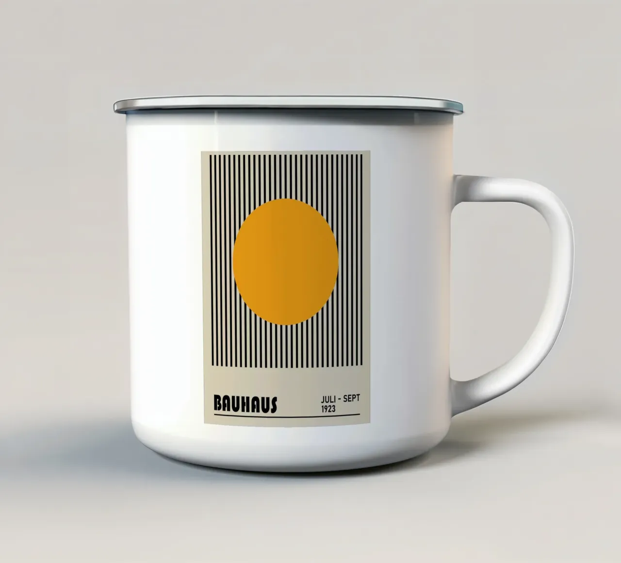 Bauhaus Sun - Manifesto grafico con linee 1923 tazza in smalto da Studio Vibe
