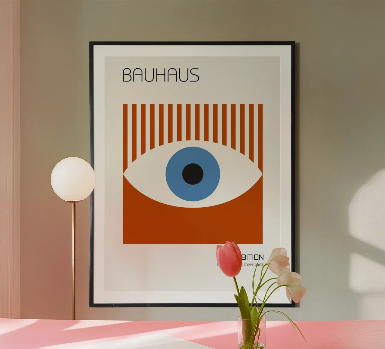 Bauhaus Eye - Manifesto astratto con occhiello poster con telaio in alluminio da Studio Vibe