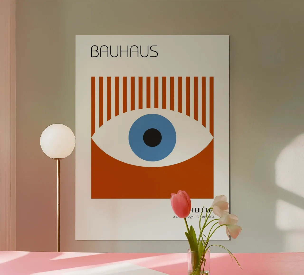 Bauhaus Eye - Manifesto astratto con occhiello poster con telaio in alluminio da Studio Vibe