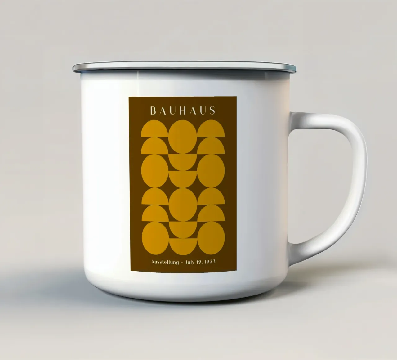 Sole Bauhaus - Design retrò a semicerchio 1923 tazza in smalto da Studio Vibe