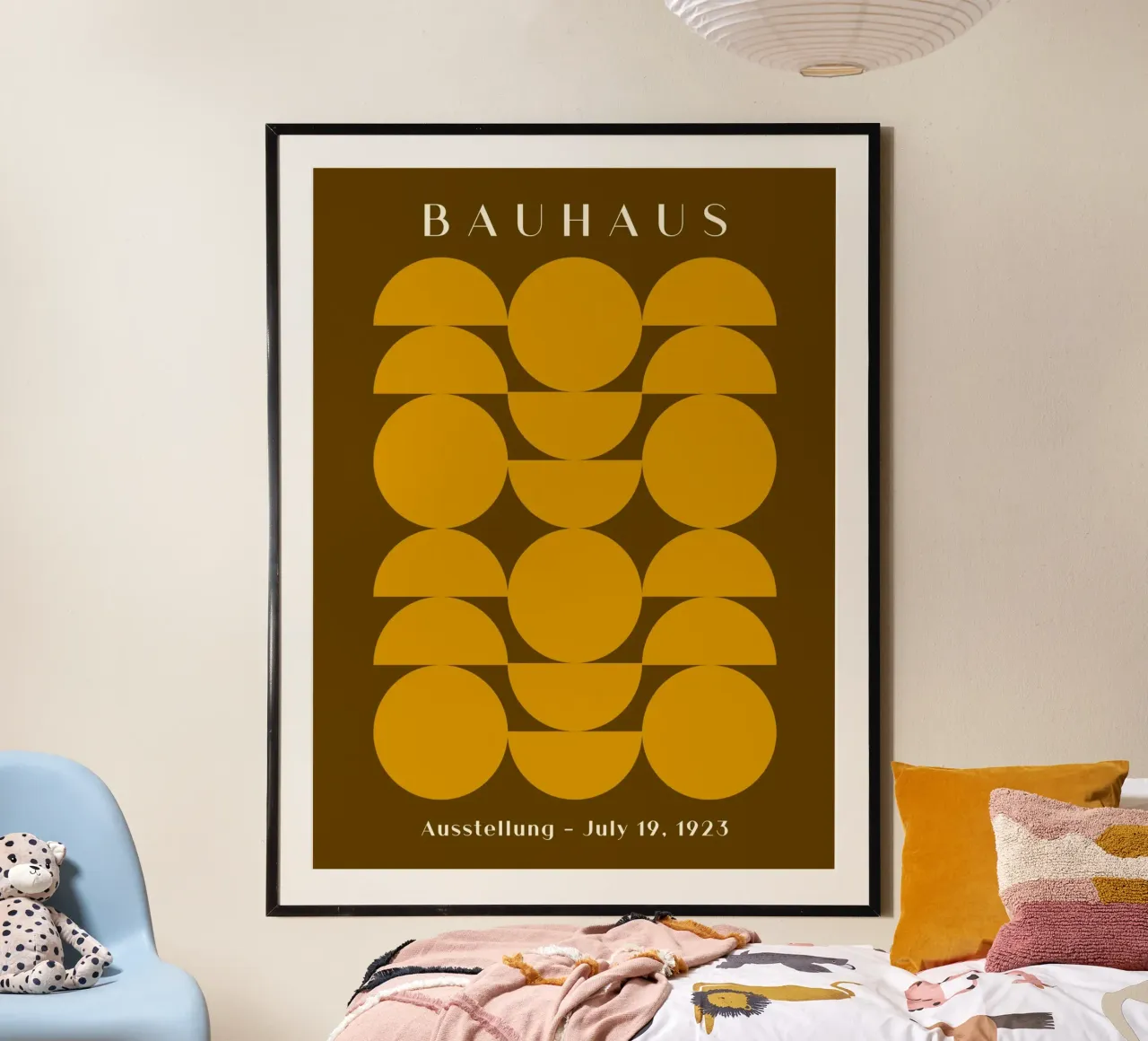Sole Bauhaus - Design retrò a semicerchio 1923 carta hahnemühle da Studio Vibe