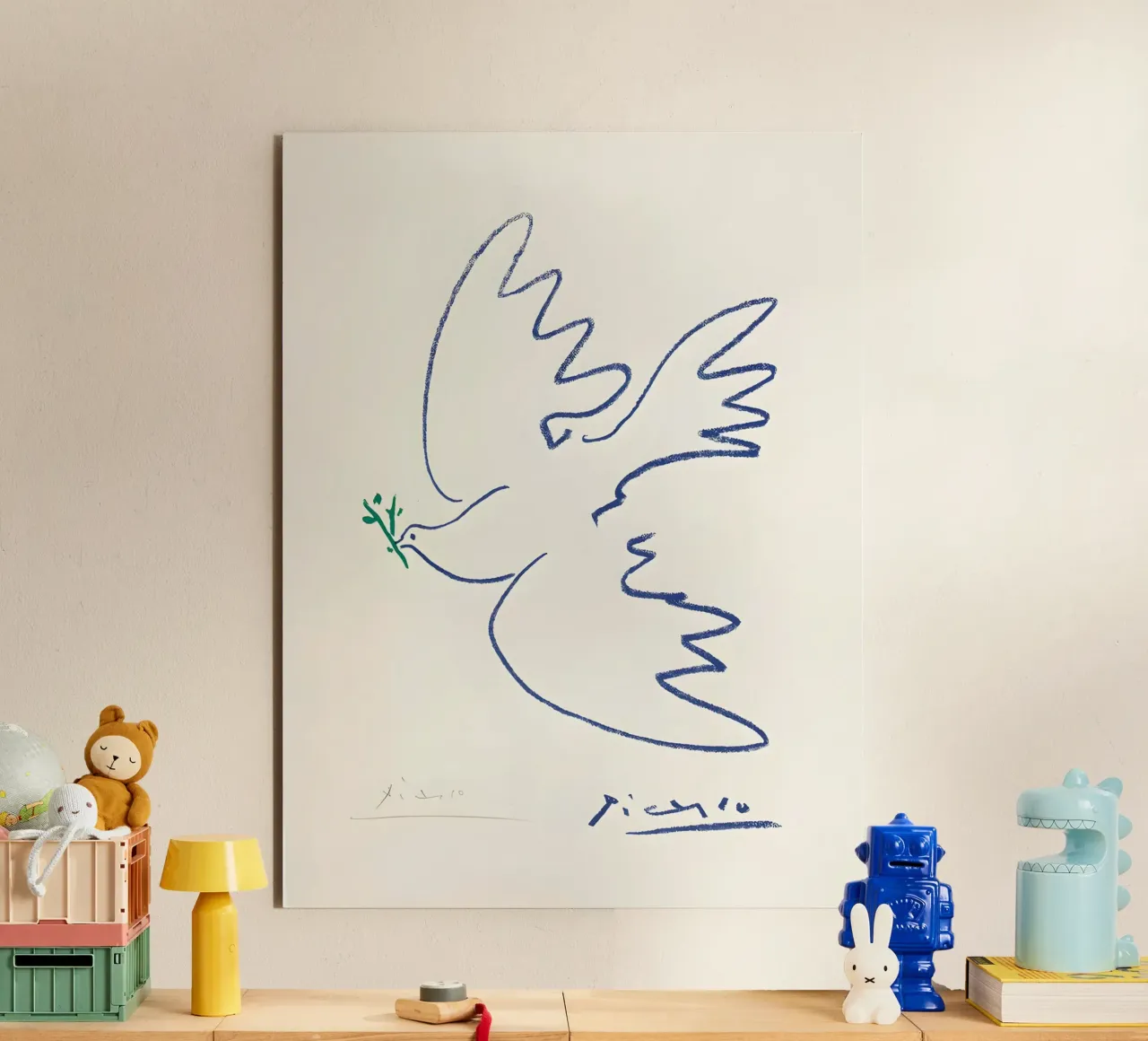Pablo Picasso Dove Sketch alluminio dibond da AppleAlone