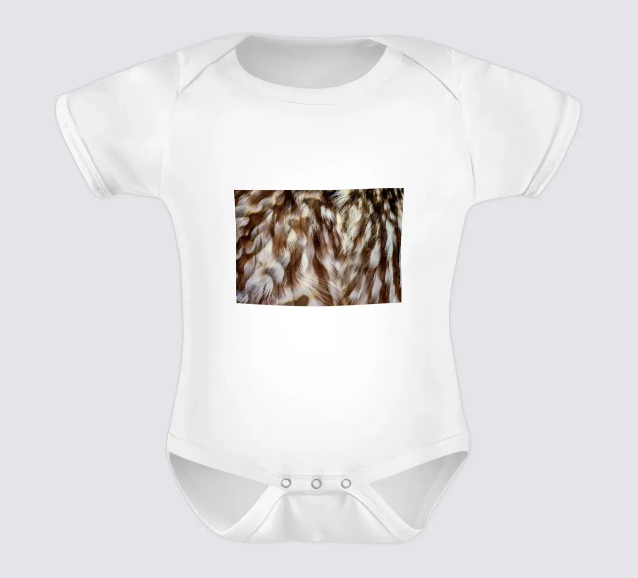 piume marrone body neonato maniche corte da Earthly Visions