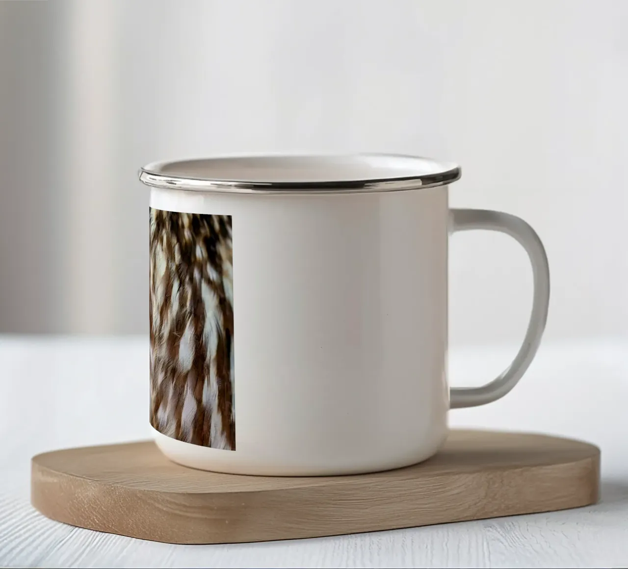 piume marrone tazza in smalto da Earthly Visions