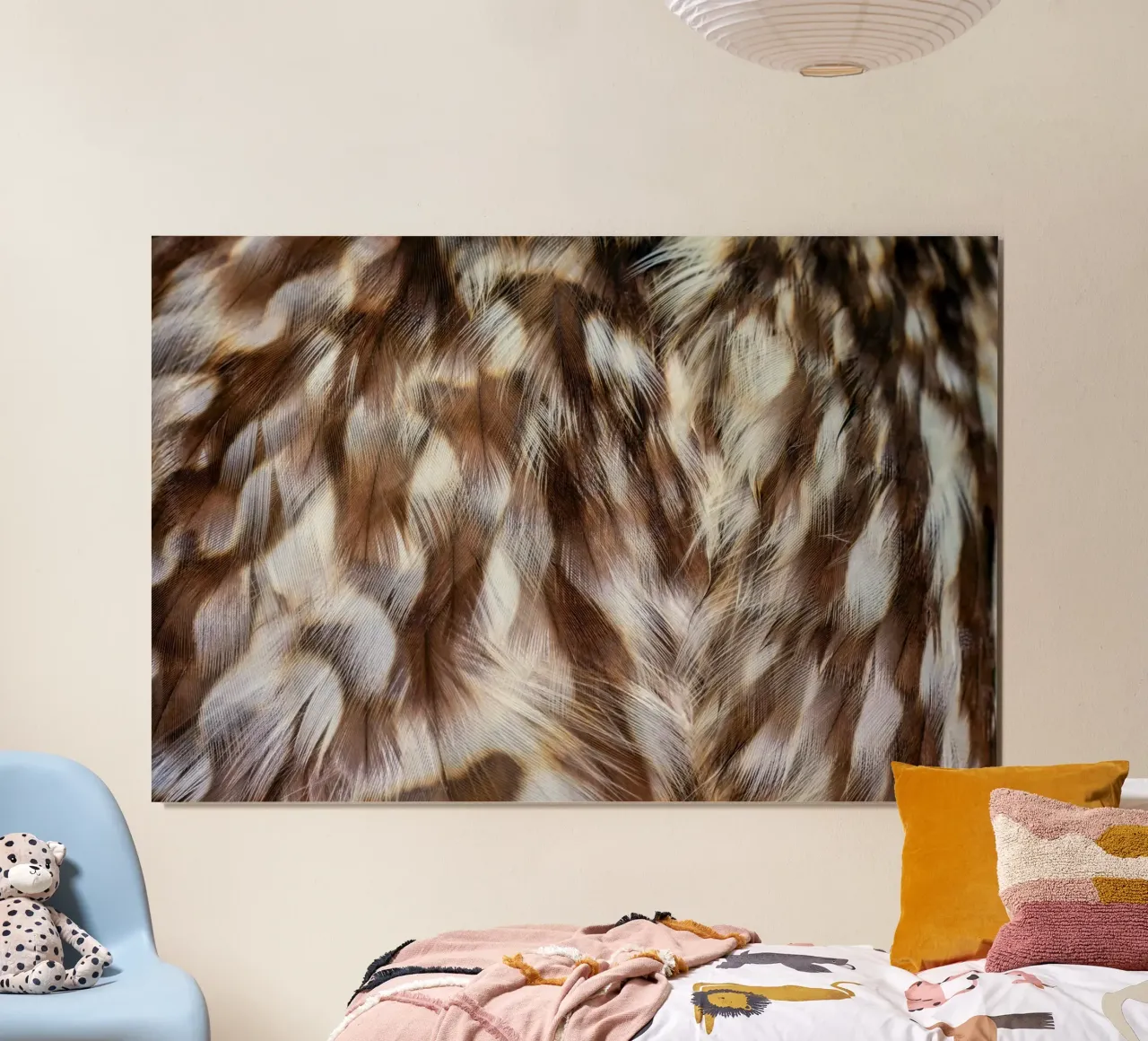 piume marrone poster con telaio in alluminio da Earthly Visions