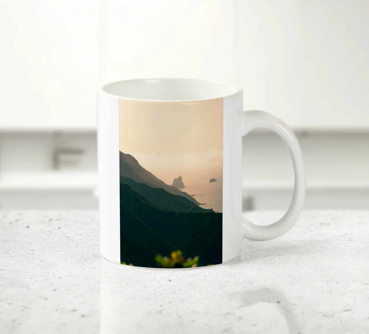 mountains sea ceramic mug by Earthly Visions