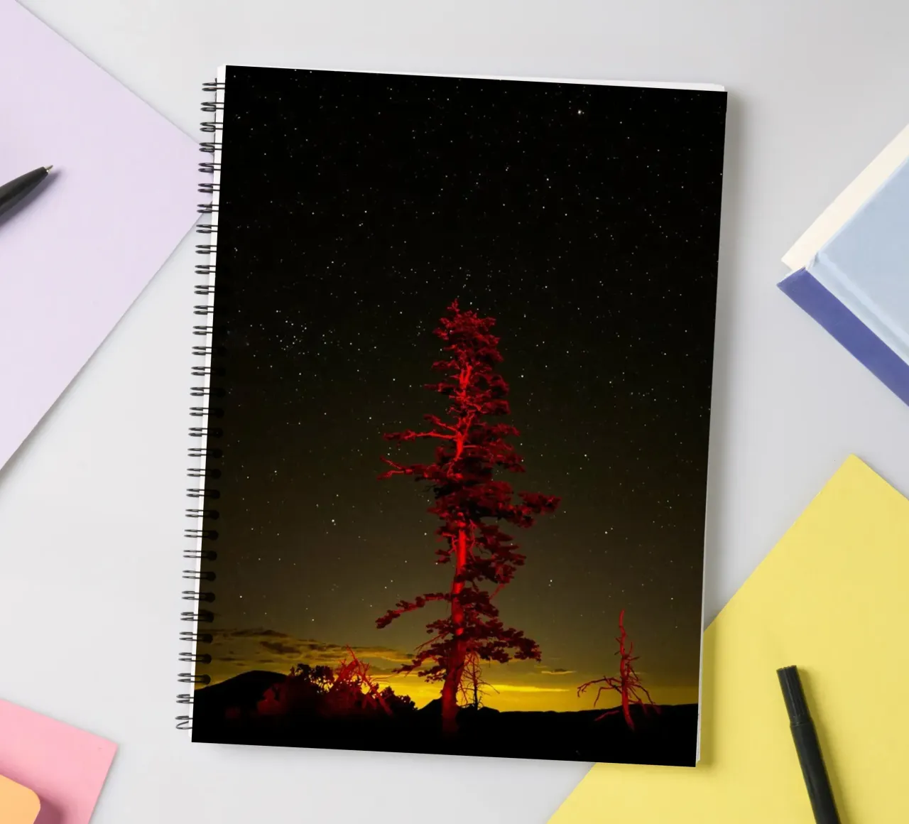 tree night sky spiral notebook by Earthly Visions