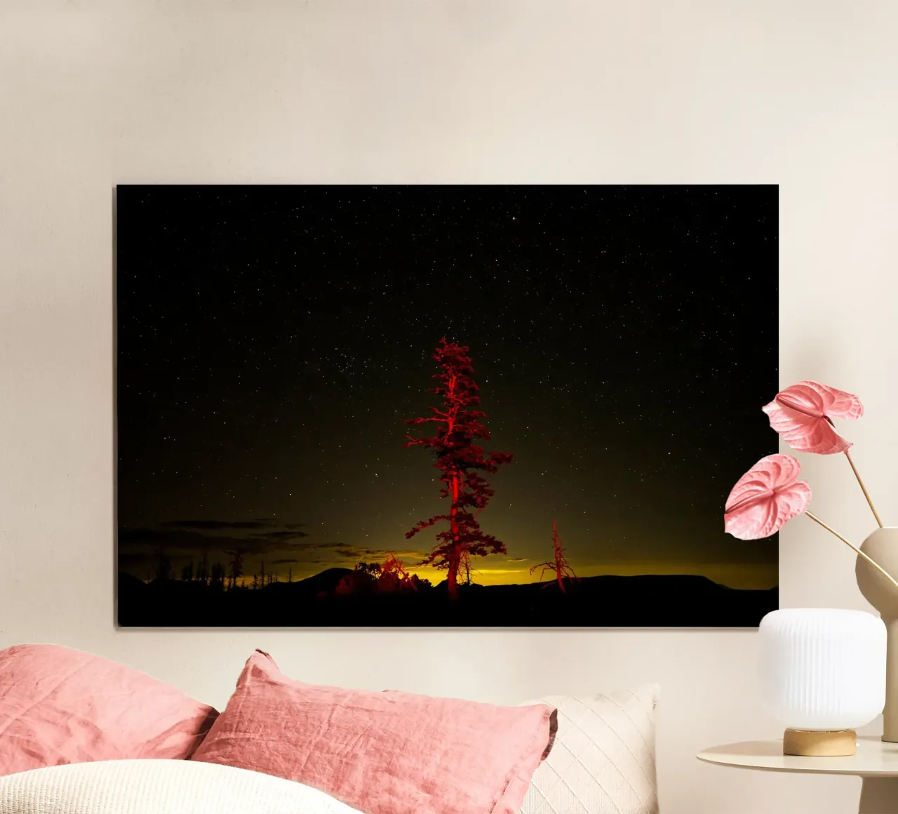 albero cielo notturno poster con telaio in legno da Earthly Visions