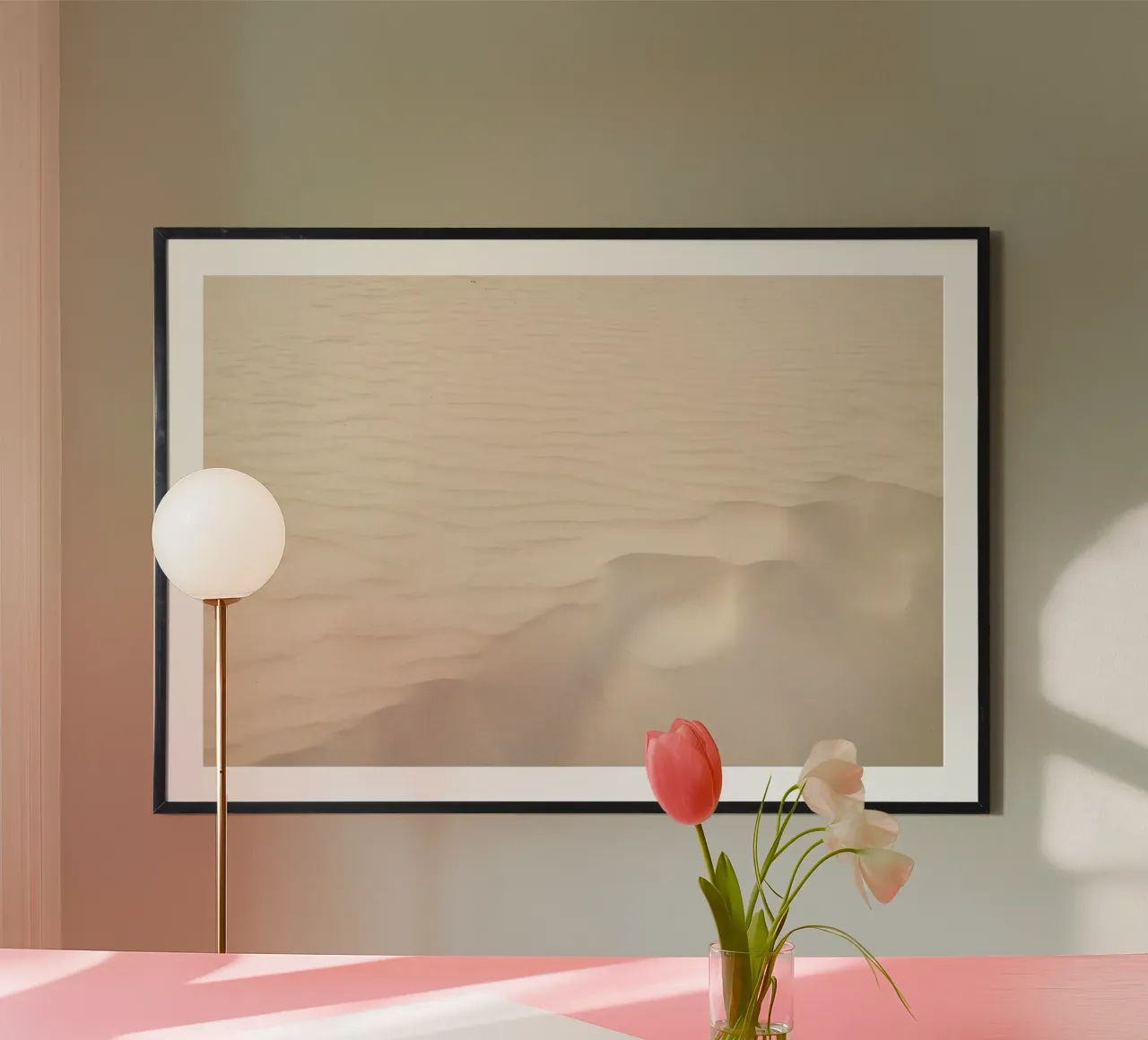 deserto di sabbia poster con telaio in plastica da Earthly Visions