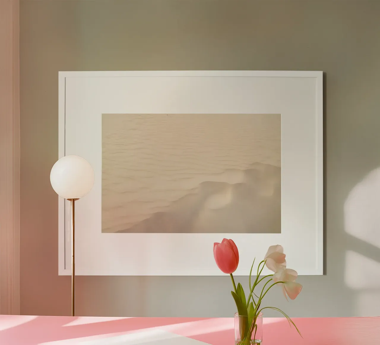 deserto di sabbia poster con telaio in plastica da Earthly Visions