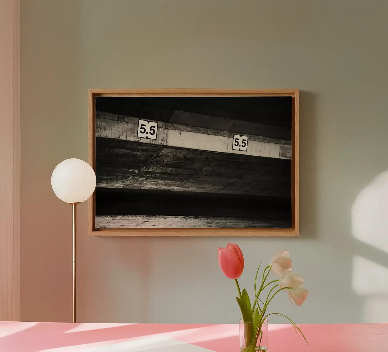 Under the Bridge canvas with Floater frame by Tal Paz-Fridman