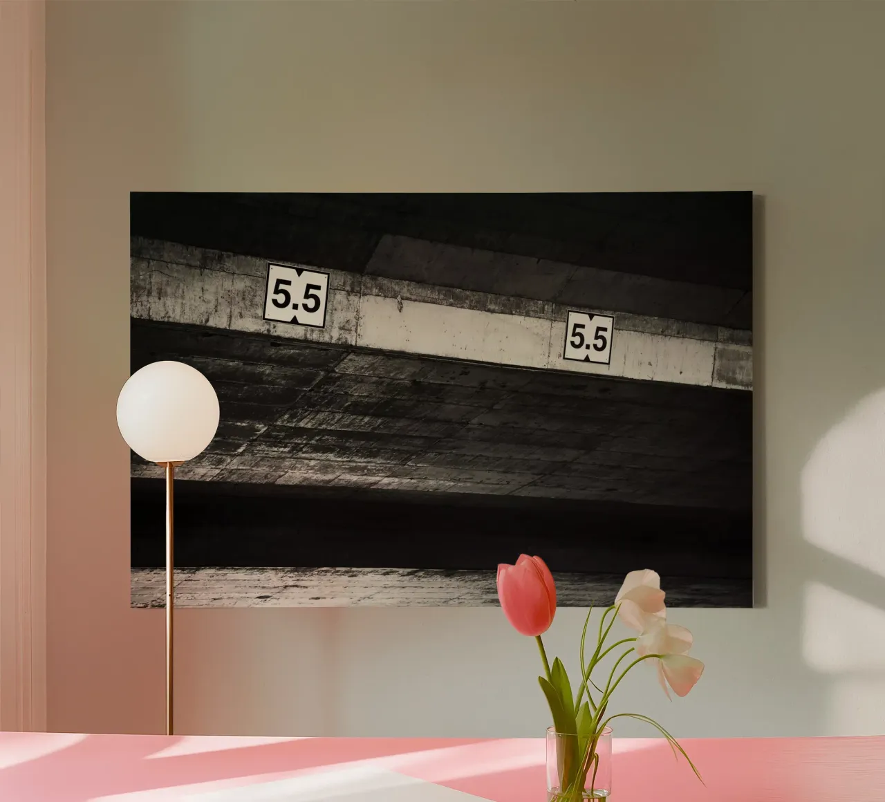Under the Bridge canvas with Floater frame by Tal Paz-Fridman