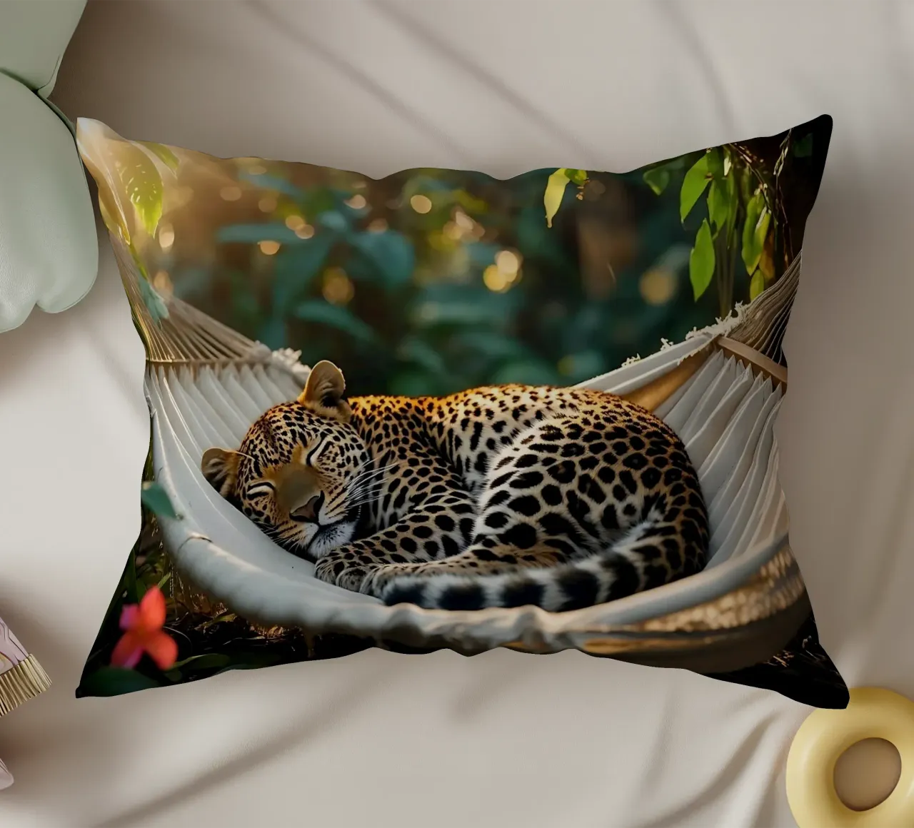 Leopard | Chilling in style (1) decorative cushion by Trinkets NL Design Studio