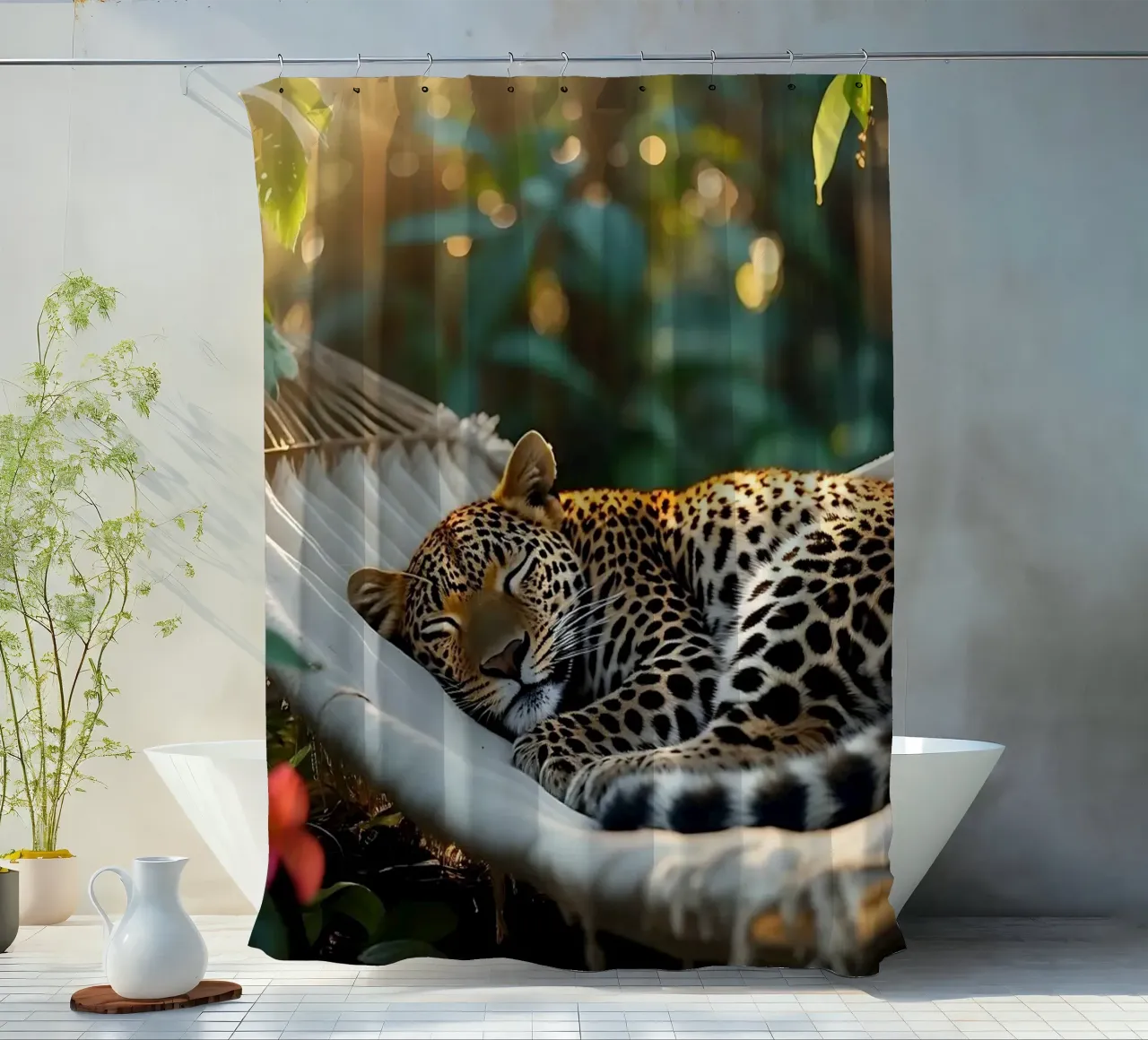 🌿😎 Leopardo | Ghiaccio in stile (1) tenda da doccia da Trinkets NL Design Studio