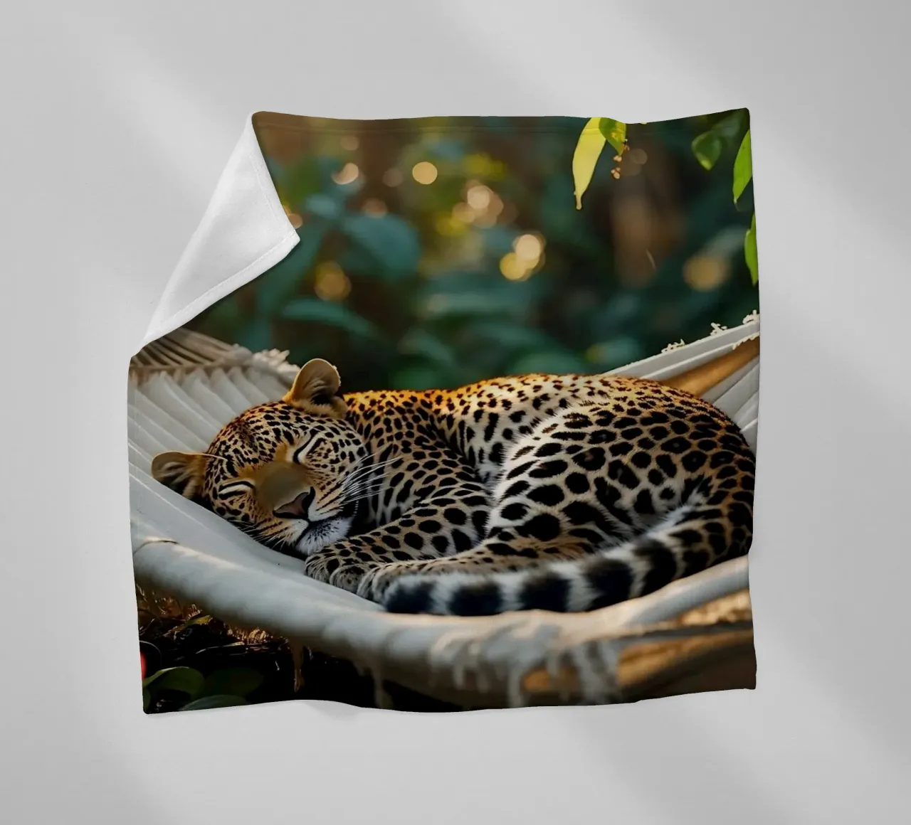 Leopard | Chilling in style (1) fleece blanket by Trinkets NL Design Studio