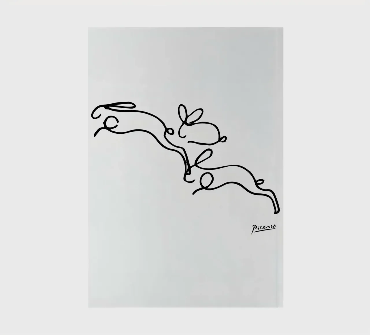 Pablo Picasso Rabbits Line Drawing notebook by AppleAlone