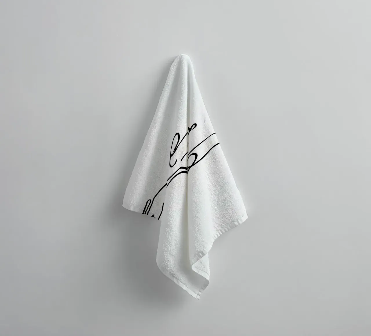 Pablo Picasso Rabbits Line Drawing towel by AppleAlone