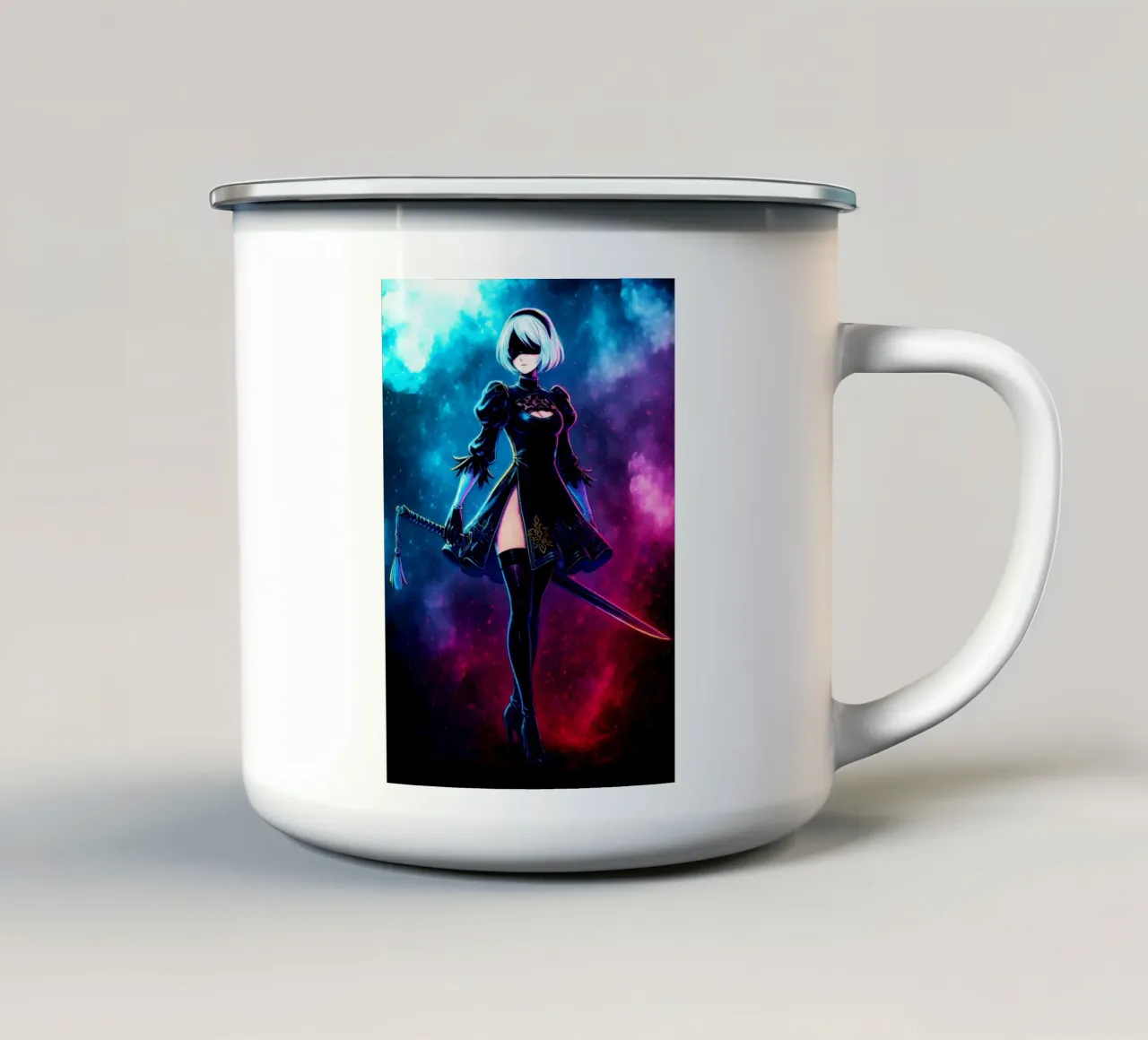 Soul Of Nier Automata 2B tazza in smalto da DGSoulheroes