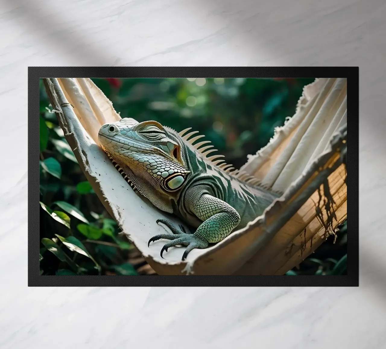 🌸🦎 iguana | Un po' di appeso, un po' di niente... (2) zerbino da Trinkets NL Design Studio