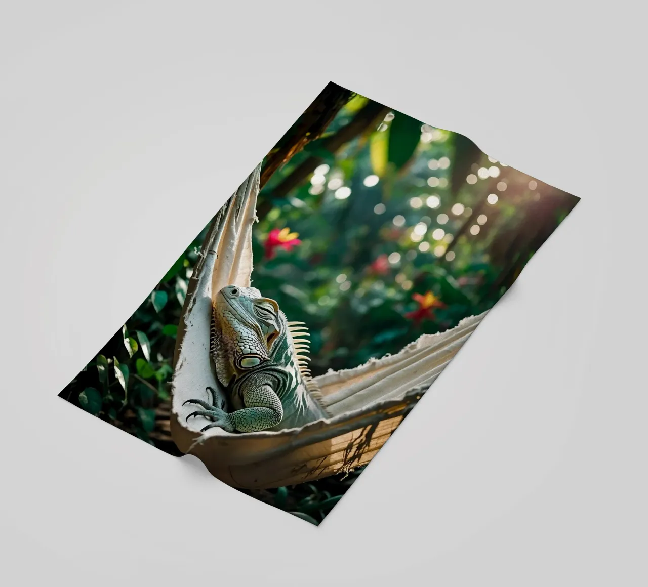 🌸🦎 iguana | Un po' di appeso, un po' di niente... (2) telo mare da Trinkets NL Design Studio