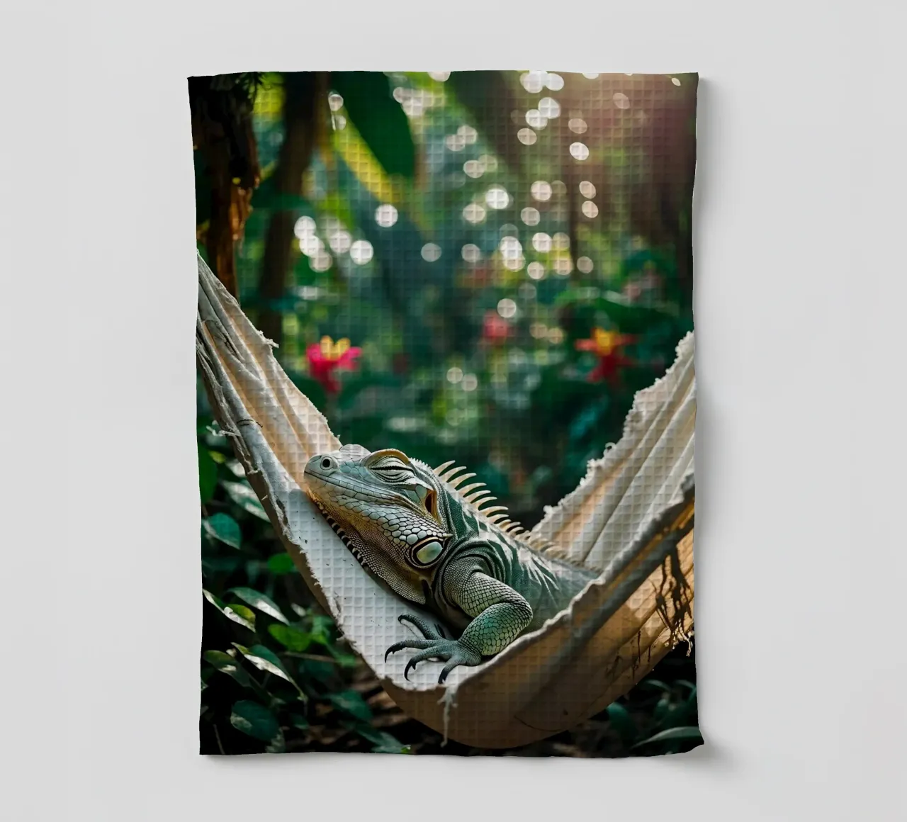 🌸🦎 iguana | Bit of hanging, bit of nothing... (2) torchon de Trinkets NL Design Studio