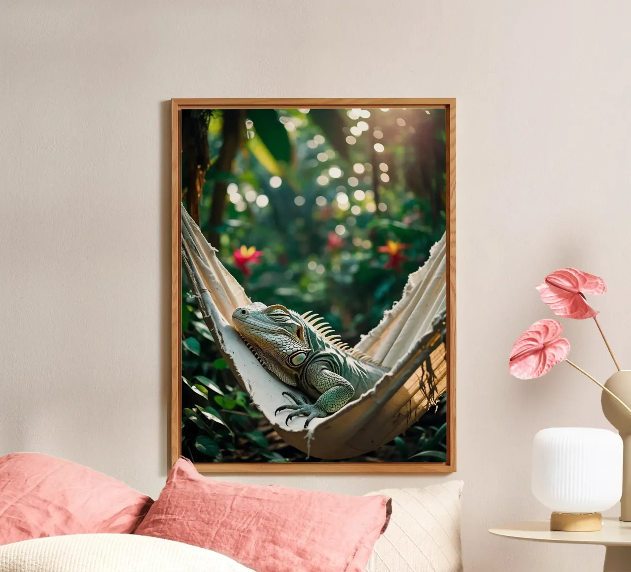 Iguanas | Bit of hanging, bit of nothing... (2) alu-dibond by Trinkets NL Design Studio